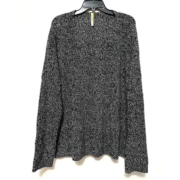 Betabrand Black & White Pullover Sweater V-Neck Women’s Large - Picture 1 of 4